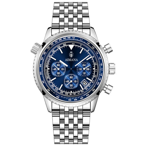 Brand Trendy Fashion Mens Watch Three-Hole Six-Hand Quartz Chronograph Multifunctional Business Waterproof Luminous Calendar Box