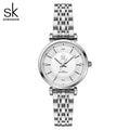 Women's Luxury Business Watch Alloy Stainless Steel Band 32mm Dial Quartz Movement 30M Water Resistant Rivet Design Model 0180