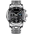 New Waterproof Luminous Quartz Movement Alloy Case Multifunctional Men's Stainless Steel Watch Korean Fashion Pointer