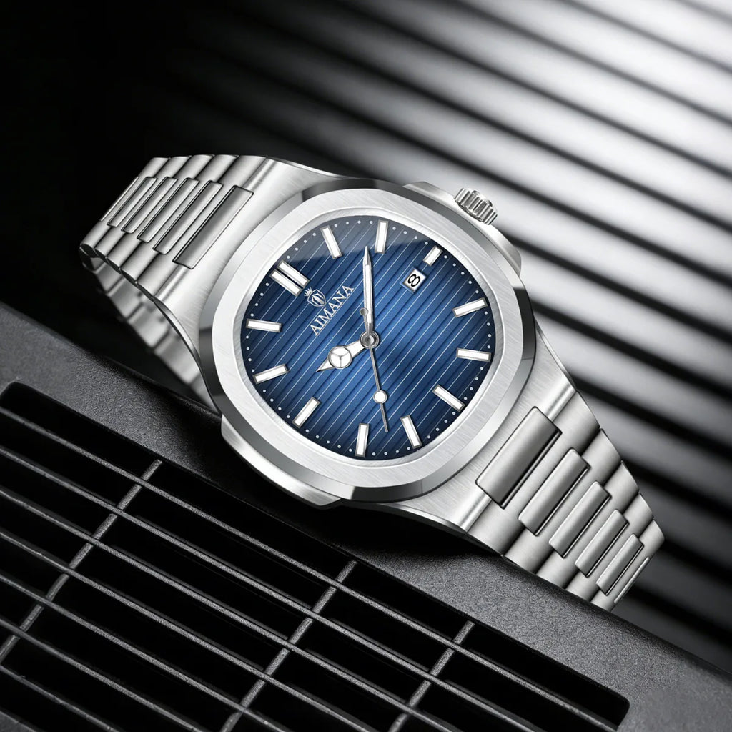 New Waterproof Ultra-Thin Alloy 41mm 9mm Stainless Steel Band Men's Quartz Watch Calendar 30M Water Resistant Pointer Live