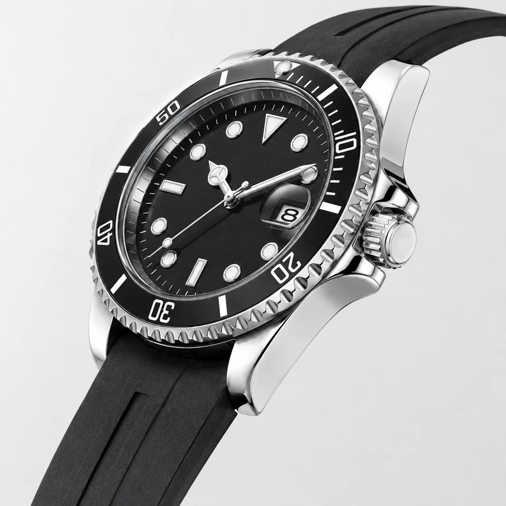 Black Green Cross-Border Kingston Brand Men's Leisure for Luminous Quartz Wristwatch Alloy Case Silicone Band Pointer