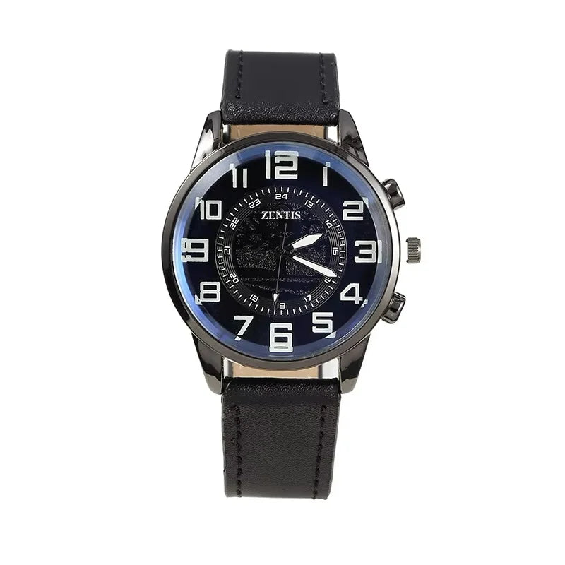 Best-selling Fashionable Business Alloy Minimalist Mens Watch Circular Pin Buckle Casual Vintage Pointer Dial Quartz