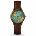 OEM Custom Logo Men's Quartz Analog Glass Watch Round Alloy Case PU Leather Strap Wholesale for Business Professional