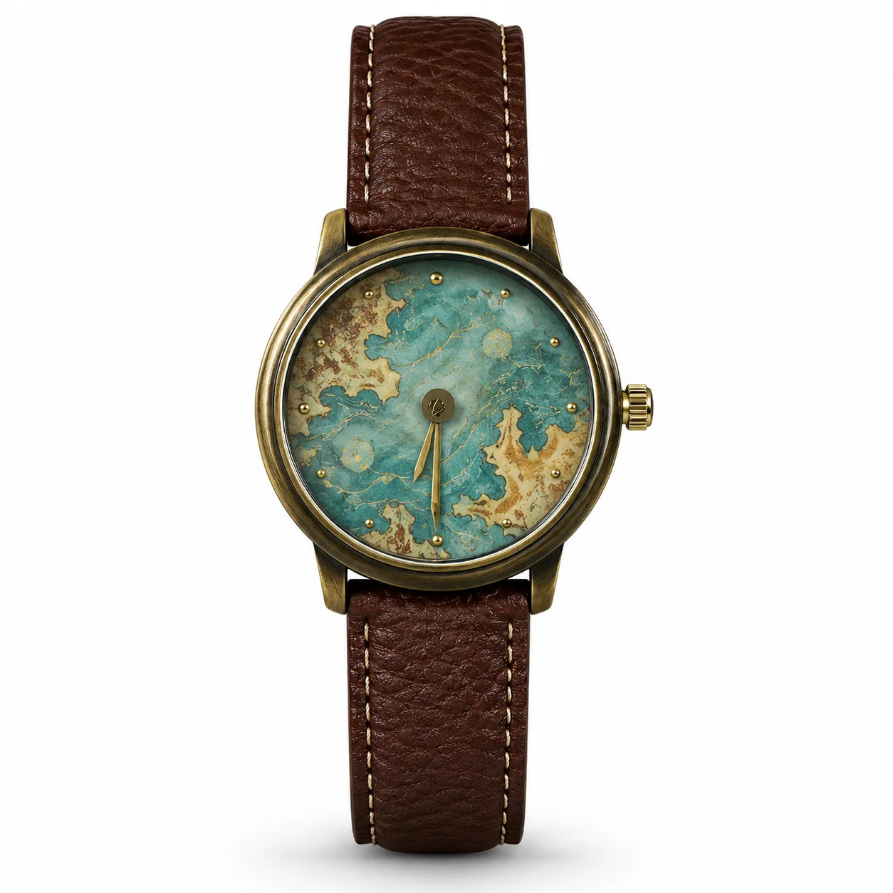 OEM Custom Logo Men's Quartz Analog Glass Watch Round Alloy Case PU Leather Strap Wholesale for Business Professional