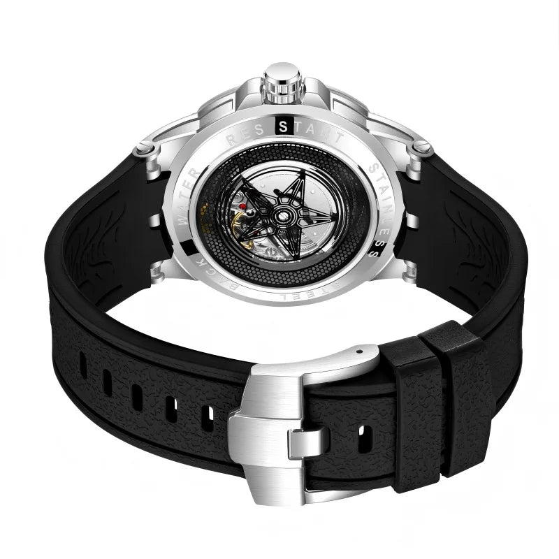 Roger Series Men's Watch Large Dial Personalized Luminous Silicone Band Alloy Case 30M Water Resistant Cross-border Watch