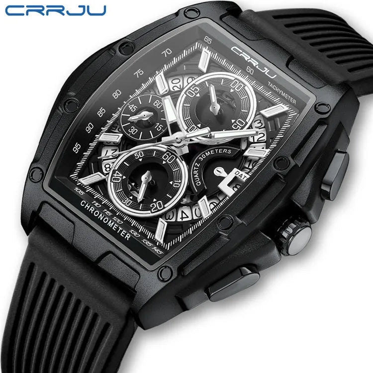 Men's Casual Analog Pearl Quartz Alloy Case Silicone Band Waterproof Watch-Fashionable Minimalist Business Style Personalized