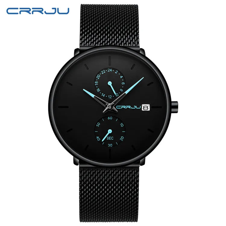 New Luxury Men's Watch Quartz Movement Alloy Case Stainless Steel Band Water Resistant 30M Analog Auto Date Starry Sky Fashion