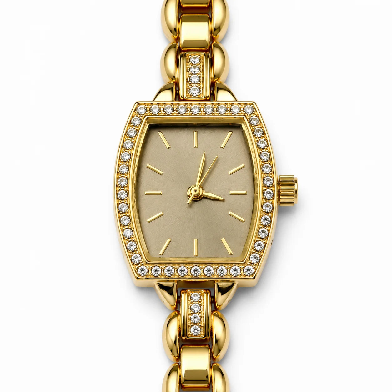 OEM Custom Logo Women's Quartz Analog Glass Dial Watch Irregular Alloy Case Metal Strap Fashion Wholesale for Ladies