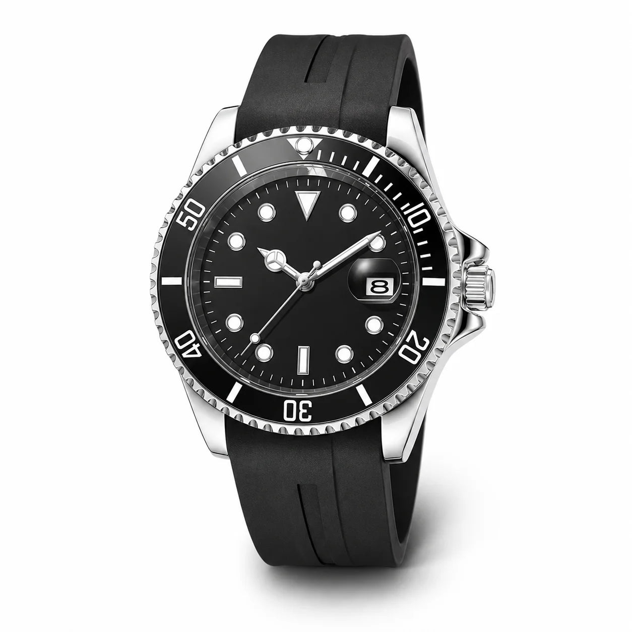 Black Green Cross-Border Kingston Brand Men's Leisure for Luminous Quartz Wristwatch Alloy Case Silicone Band Pointer