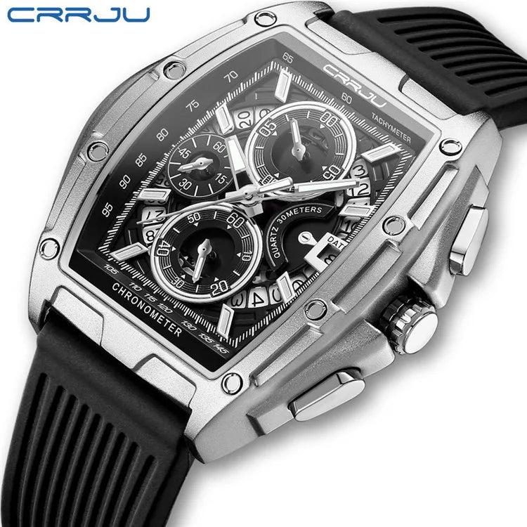 Men's Casual Analog Pearl Quartz Alloy Case Silicone Band Waterproof Watch-Fashionable Minimalist Business Style Personalized