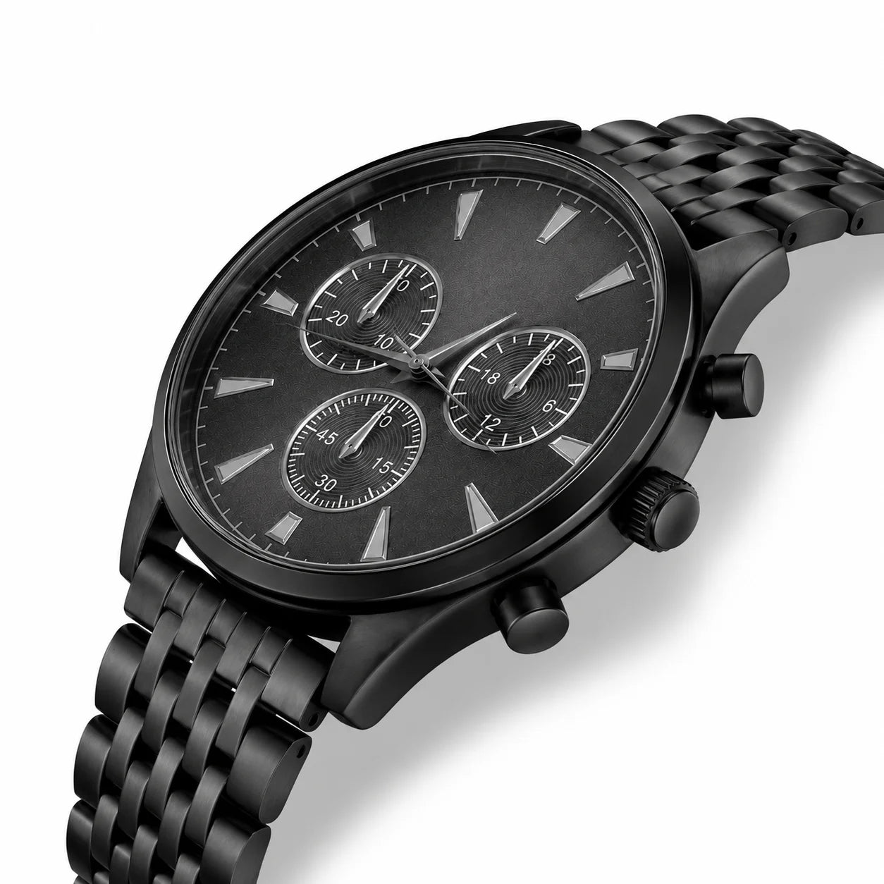 OEM Custom Logo Extra Large Round Quartz Watch Alloy Case Glass Dial Stainless Steel Strap 45mm Wholesale Men's Watch