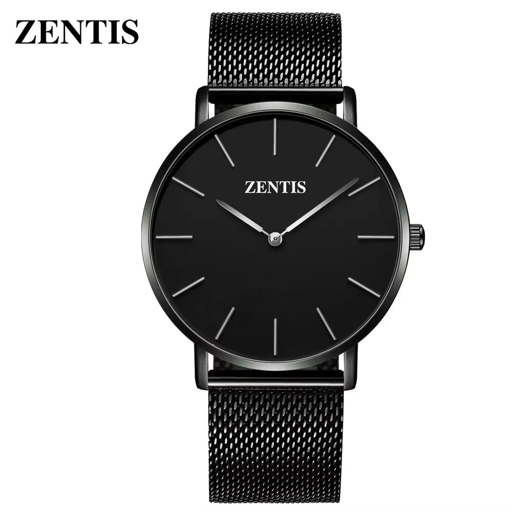 Japanese Movement Luxury Ultra-thin Milan Woven Stainless Steel Mesh Belt Quartz Watch Pointer 30m Water Resistance