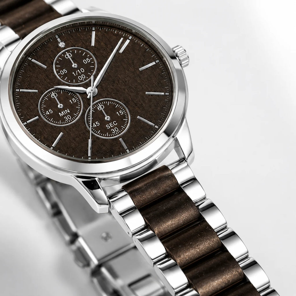OEM Custom Logo Extra Large Round Quartz Analog Watch Alloy Case Glass Dial Metal Strap 45mm Wholesale Men