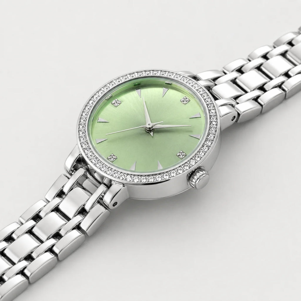 OEM Custom Logo Ladies Quartz Watch Alloy Case Glass Dial Splash Resistant Stainless Steel Buckle Metal Strap Wholesale Daily