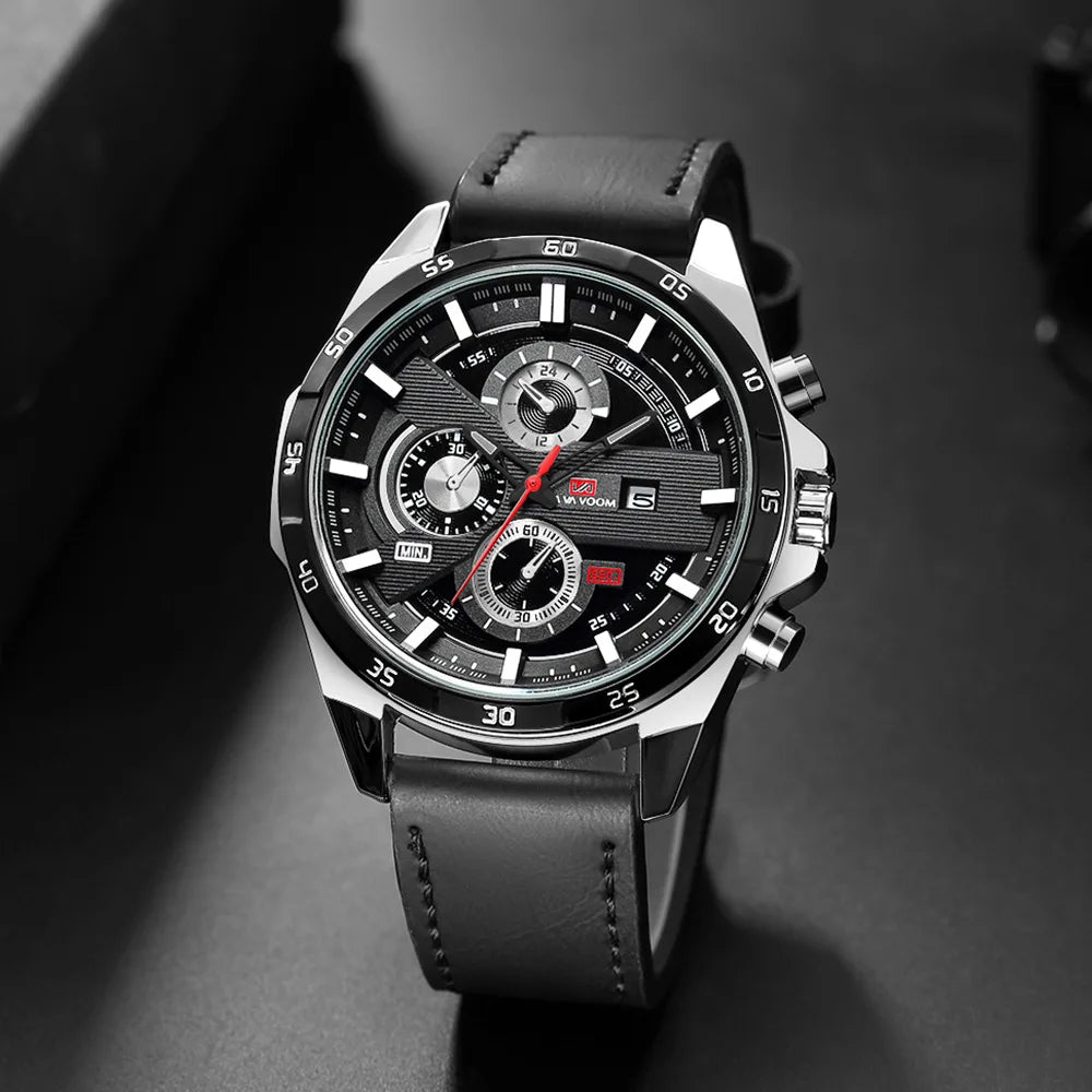 Source Factory Fashion Mens Waterproof Outdoor Sports Casual Student Stainless Steel Strap Alloy Case Pointer Quartz Watch 45mm