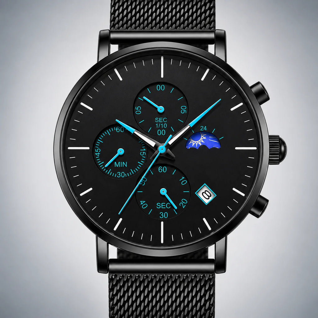 Custom-Made Men's Stainless Steel Band Waterproof Quartz Watch Pointer Luminous Hands 30M Water Resistance Alloy Case Wholesale