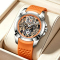 New Cross-border E-commerce Bestseller Hollow-out Men's Sporty Quartz Watch 44mm Large Pointer Silicone Band 30M Water