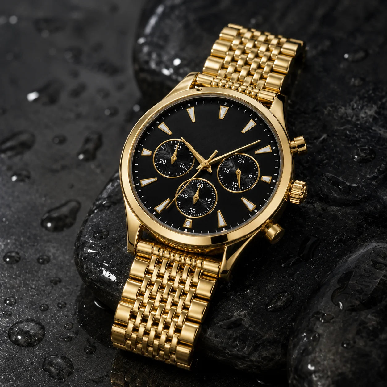 OEM Custom Logo Extra Large Round Quartz Watch Alloy Case Glass Dial Metal Strap 45mm Wholesale Luxury Style Watch