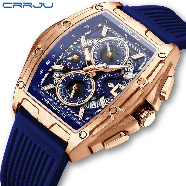 Men's Casual Analog Pearl Quartz Alloy Case Silicone Band Waterproof Watch-Fashionable Minimalist Business Style Personalized