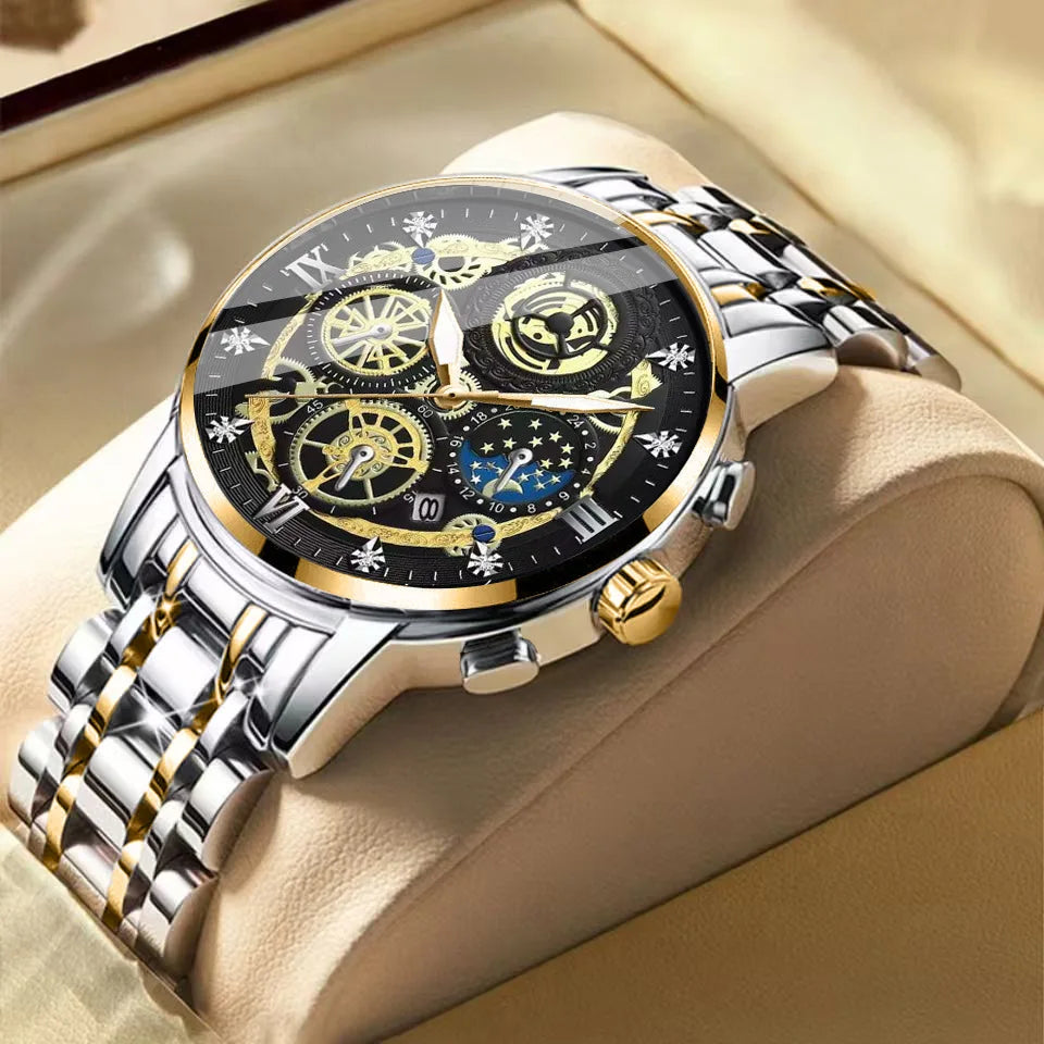 Cross-border Mens Watch New Waterproof Quartz Timepiece Hollowed-out Design Cutting-edge Waterproof Concept 42mm