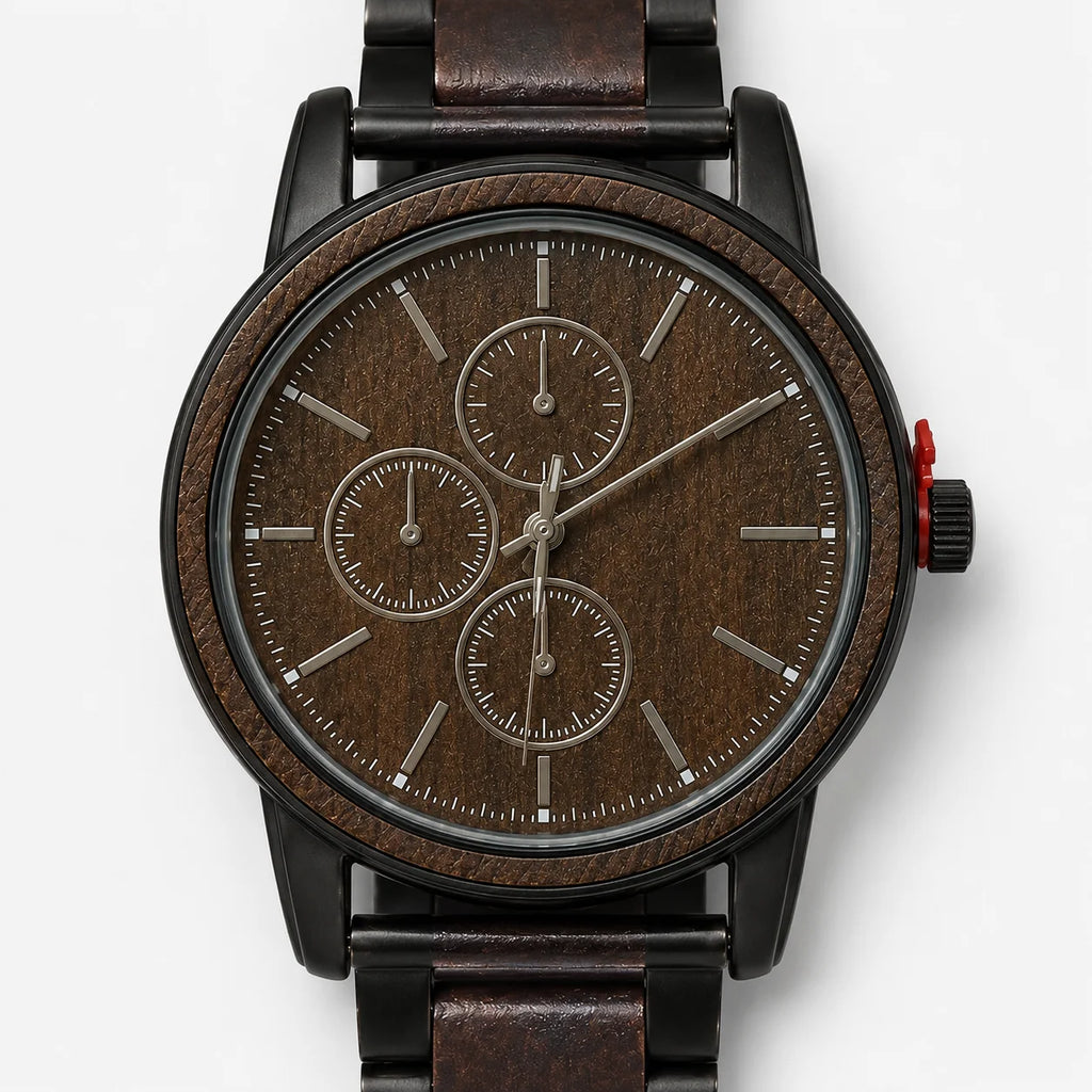 OEM Custom Logo Large Round Quartz Analog Glass Dial Alloy Case Stainless Steel Strap 43mm Splash Resistant Men Watch