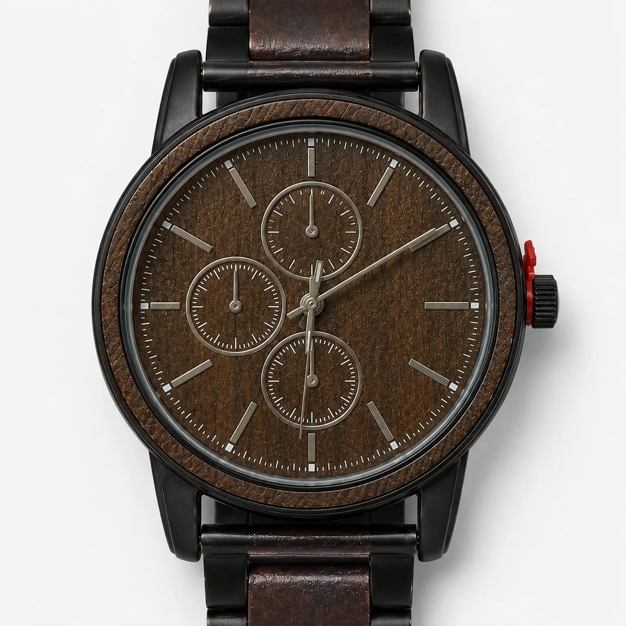 OEM Custom Logo Large Round Quartz Analog Glass Dial Alloy Case Stainless Steel Strap 43mm Splash Resistant Men Watch