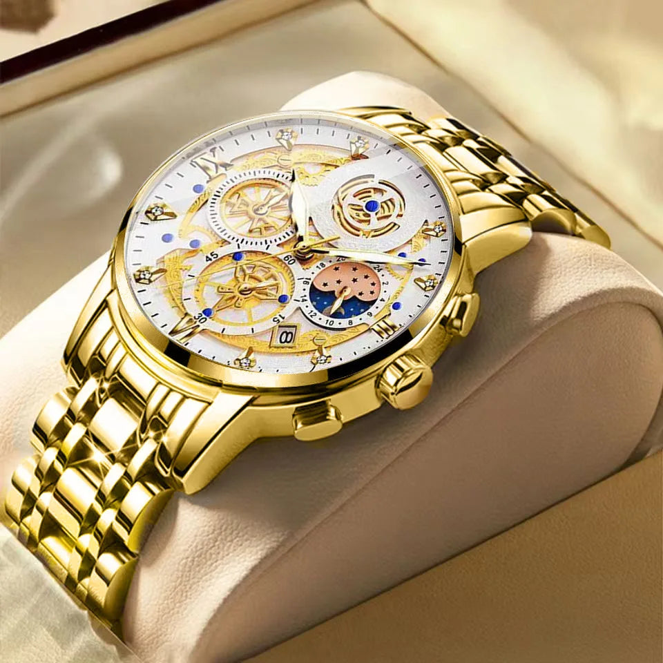 Cross-border Mens Watch New Waterproof Quartz Timepiece Hollowed-out Design Cutting-edge Waterproof Concept 42mm