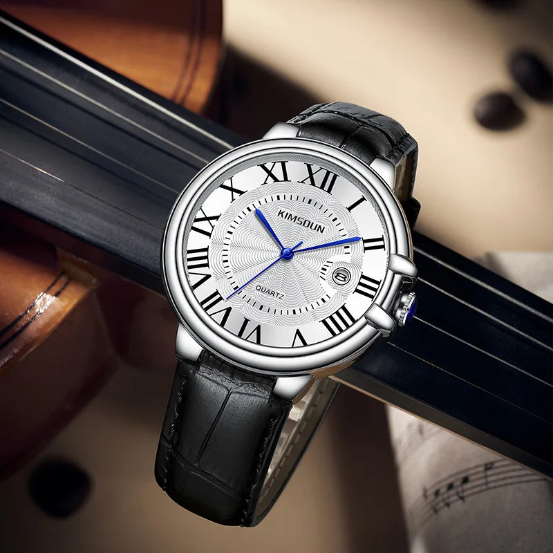 Balloon-style Leisure Men's Quartz Skeleton Watch with Pointer Dial Stainless Steel Band Alloy Case 30M Water Resistance 42mm
