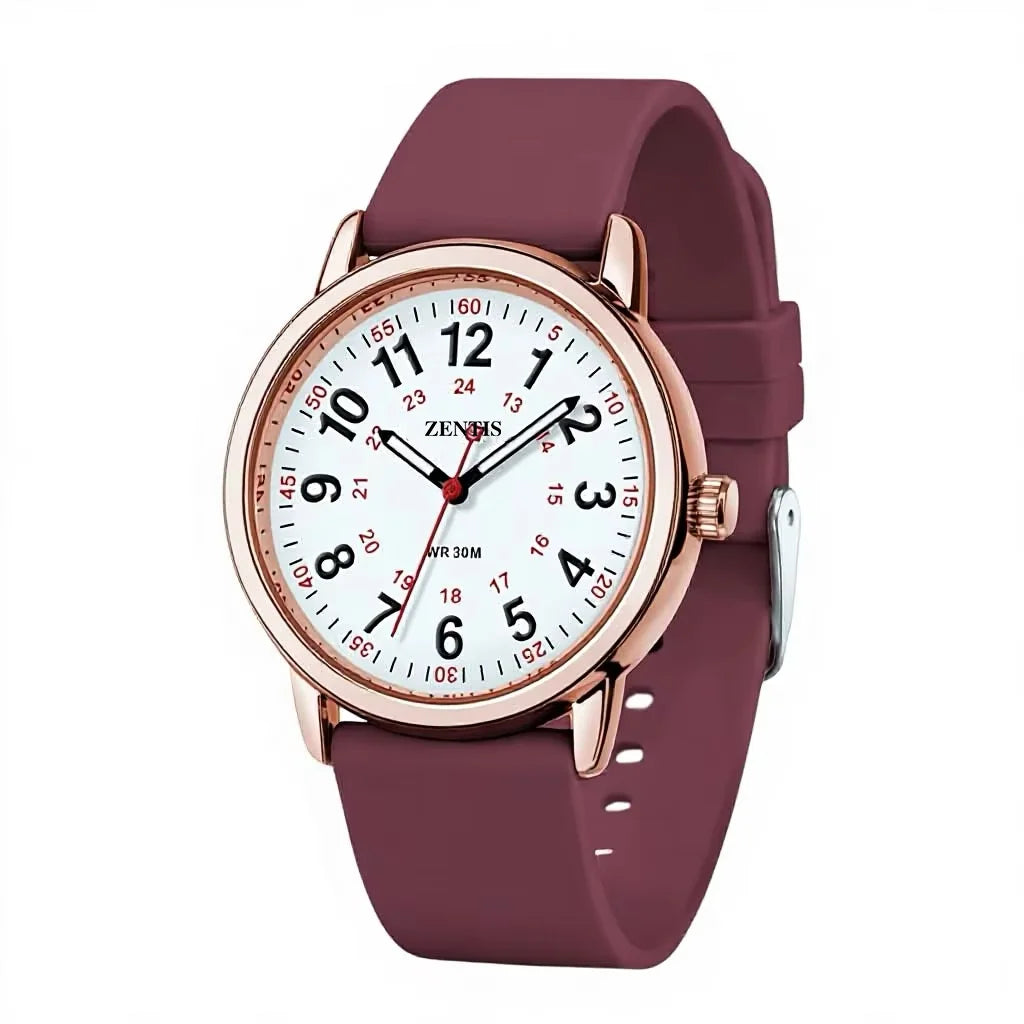 Women's Lightweight Analog Quartz Watch Acrylic Case & Band 30M Waterproof Luminous Easy-Read Dial