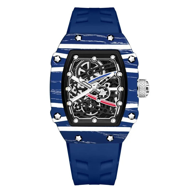 Best-selling Luxury Ultra-thin Barrel-shaped Men's Quartz Wristwatch Pointer Silicone Band 30M Water Resistant Wholesale